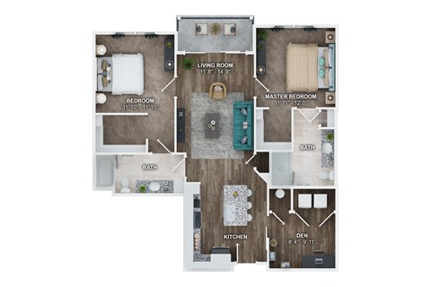 Unit B5B Floor Plan at Fairmont at South Lake, Bowie, 20716